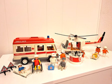 Playmobil 3789 Rettungshubschrauber und Ambulance Krankenwagen 3456 viel Zubeh.