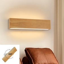 LED-Wandlampe innen:Up-Down-Design Holz 3000K warmweiß Modern für Schlafzimmer