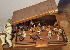 Weihnachtskrippe HOLZ  Mit Vielen Figuren Siehe Foto Plus Engel