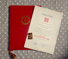 DDR Kollektiv der sozialistischen Arbeit Urkunde Mappe Bauern Orden Uniform MfS