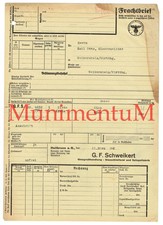 Frachtbrief HEILBRONN Spiegelfabrik Glasgroßhandlung Schweikert 1942