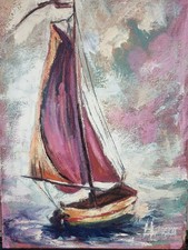 Ölbild Natur Boot Gemälde Modern Art Alexander Diener Natur  Unikat Wandbild Art