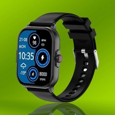 Knauermann Neo Eckig Plus Smartwatch Schwarz EKG Bluetooth Blutdruckmessung