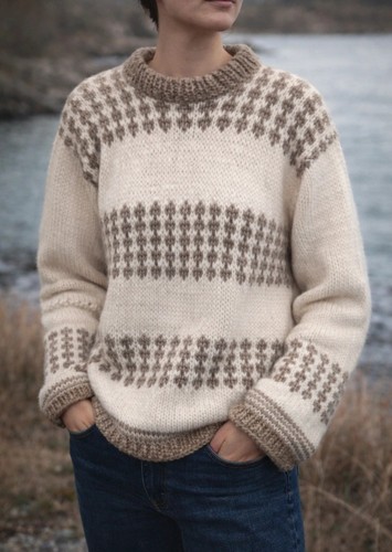 Handgestrickter wollpullover - handgestrickter,