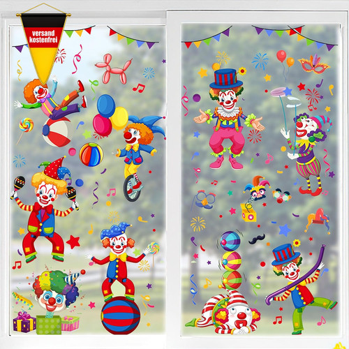 Fensterbilder karneval clown - fensterbilder,
