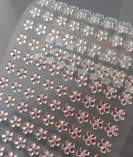 117 Selbsklebende Blumen 8mm Glitzersteinen Bordüren Straßsteine Basteln Silber