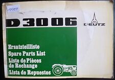 Deutz Schlepper D 3006 Ersatzteilliste