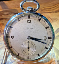 Schöne Moeris Taschenuhr Frackuhr Kaliber 17 D - LÄUFT
