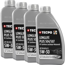 4L TECPO 5W-30 LONGLIFE PLUS MOTORÖL 504.00 507.00 229.31 229.51 LL-04 C30 5W30