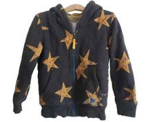 Mini Boden Jacke Sweatjacke blau kuschelweich gefüttert 110 116 Sterne Teddy