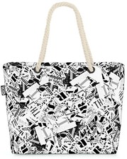 VOID Tasche Zeitungsschnippsel Zeitung Druck Schwarz Weiss Brief