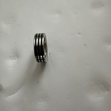 Schöner Edelstahl-Ring Gr. 16, m. Magnet + schwarzen Streifen, Energetix Bingen