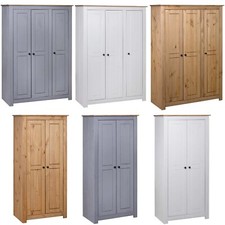 Kleiderschrank Garderobenschrank Kiefernholz Dielenschrank Mehrzweckschrank Neu