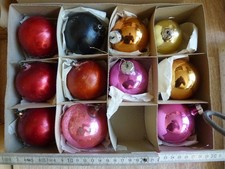K2 /  11 Glas Christbaumkugeln bunt ca. 7 cm / Vintage