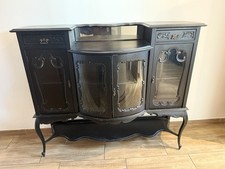 Antike schwarze Vitrine aus