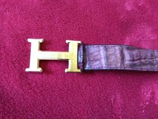 Damen Gürtel Krokodil Leder lila 80cm B 30mm