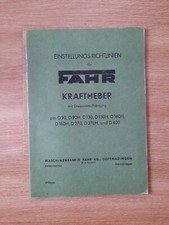 Fahr Dieselschlepper D90 D130 D 400 Kraftheber Dreipunktaufhängung Original 1953