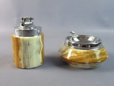 Feuerzeug Zigarettenetuis Ascher Onyx Marmor Pakistano Made IN Italy Vintage