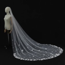 Brautschleier Kurz Mit Kamm 1-lagig Bogen Hochzeit Schleier Weiß Ivory 2M 3M