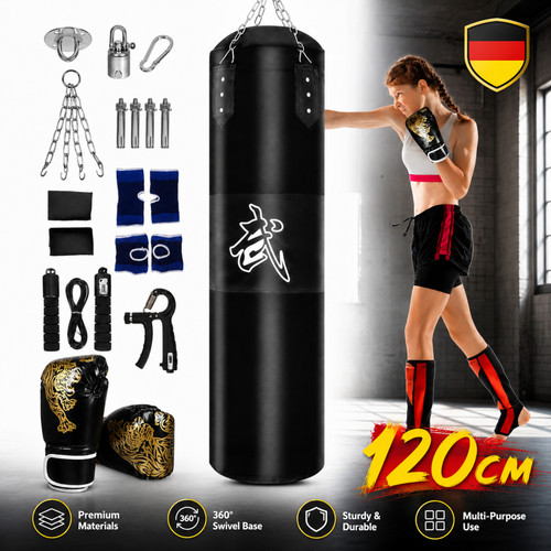 Boxsack set 120cm sandsack mit - set,