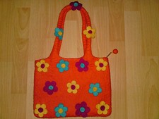 Handtasche orange blumen - handtasche,