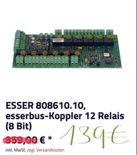 ESSER 808610.10 esserbus-Koppler 12 Relais Transponder (8 bit) NEU/OVP
