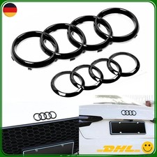 Audi 4 Ringe Emblem Schwarz Logo Grill Heck Motorhaube A3 A4 A5 A6 Q3 Q5 TT