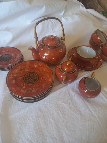 Teeservice chinesisch roter - chinesisch, "roter