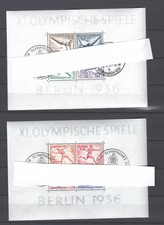 Deutsches Reich , Olympiade Blockpaar mit Sonderstempel