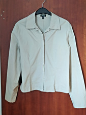 Sportl. Esprit Damen Bluse Gr. 40  Safari Stil mit Reißverschluss Taupe Elastan