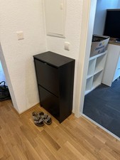 Schuhschrank schwarz ikea - BISSA Schuhschrank, 2fach, schwarzbraun, 49x28x93 cm