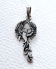 Phönix 925 Silber 25 mm massiv Amulett Anhänger Handarbeit Symbol der Erneuerung