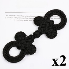 2-Pack Groß Chinesisch Knoten Frosch Schließung Knöpfe Bestickt Verschluss Nähen