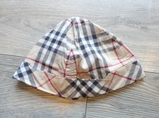 BURBERRY HAT 50 cotton beige brown vintage check cap baby kids