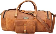 Herren Groß 30 " Reisetasche Original Vintage Leder Duffel Gepäck Rund