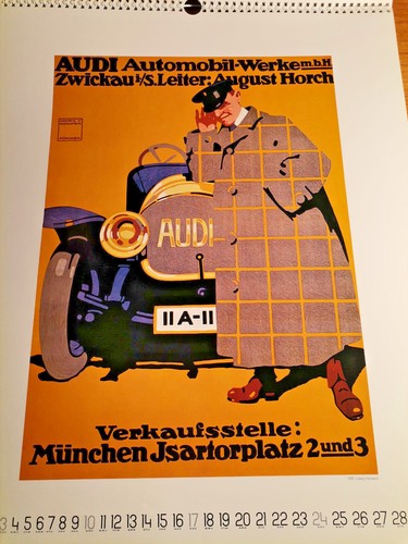 Werbeplakat kalenderblatt audi - werbeplakat,