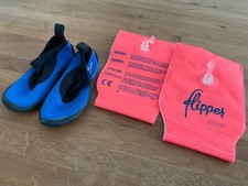 Wasserschuhe Gr.28/29 Blau Top Zustand, Schwimmflügel Flipper 6-30 kg 