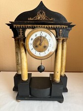 Säulenuhr Kaminuhr Biedermeier Holz mit Schlagwerk