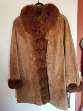 Damen Mantel Ledermantel