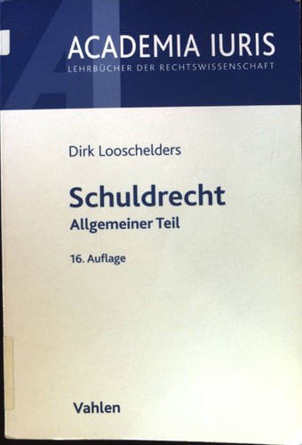 Schuldrecht allgemeiner - -,