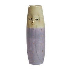 Vase Eule gelb/violett