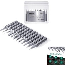 Lötspitzen Set 12 Stück 900M Kupfer Lötkolben Ersatzspitzen für Hakko, Yihua,...