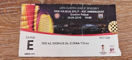 Ticket 2010 hajduk split - ticket,