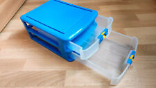 DIN A4 Aufbewahrung - Stapelbar - Schubladenbox mit 2 fach Auszug Blau
