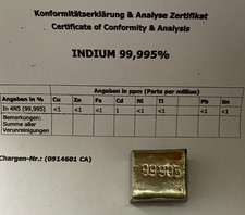 126g INDIUM Metall mit