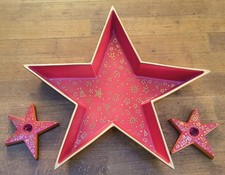 Goebel Set "Mara!" sternförmige Schale mit zwei passenden Kerzenständern