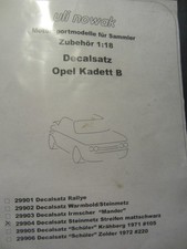 Uli  Novak Opel Kadett B Steinmetz Decalsatz Steinmetz schwarze Streifen 1:18