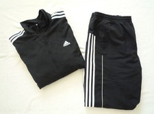 Adidas Trainigsanzug 3-Streifen schwarz Gr. D 8 / US L Vintage 2008