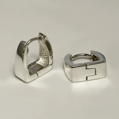 925 echt silber klapp creolen - 925,