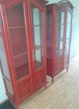 1 Vitrinenschrank ,massiv ,rötlich,180×77×40 cm,/ Jugendstiel, ABHOLUNG